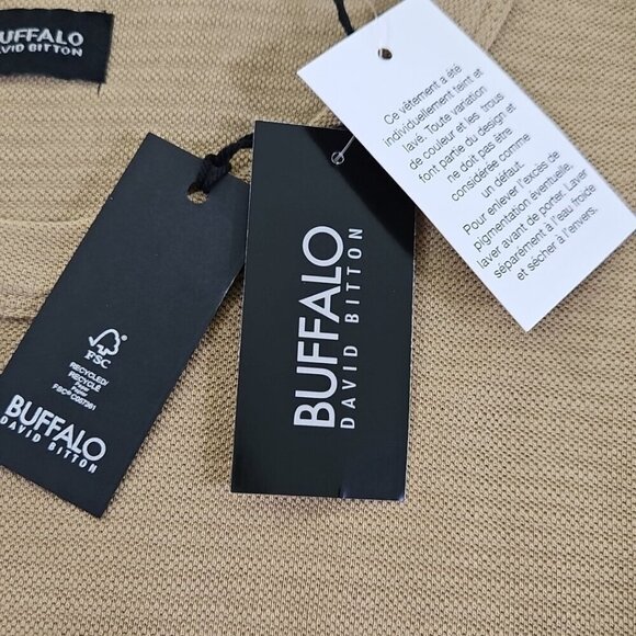 Buffalo David Bitton Woven KaikeT-Shirt Men's XL Brown Short Sleeve NWT MSRP $49 - Picture 5 of 13